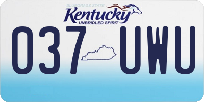 KY license plate 037UWU