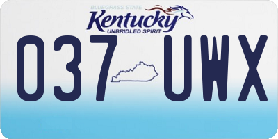 KY license plate 037UWX