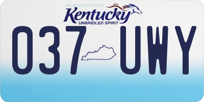 KY license plate 037UWY