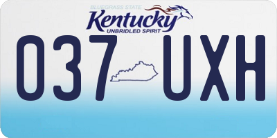 KY license plate 037UXH
