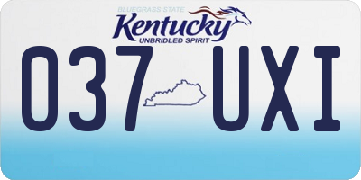 KY license plate 037UXI