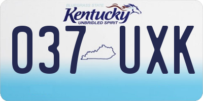 KY license plate 037UXK