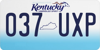 KY license plate 037UXP