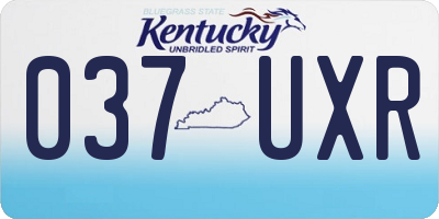 KY license plate 037UXR