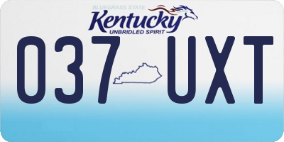 KY license plate 037UXT