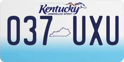 KY license plate 037UXU