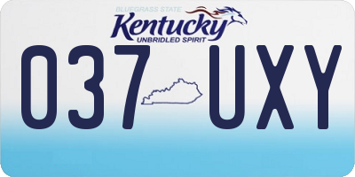 KY license plate 037UXY
