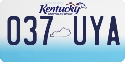 KY license plate 037UYA