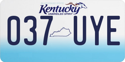 KY license plate 037UYE