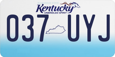 KY license plate 037UYJ