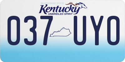 KY license plate 037UYO