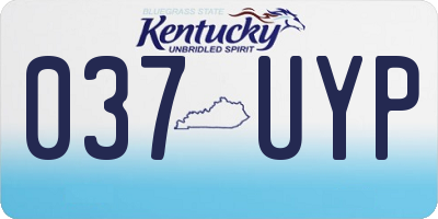 KY license plate 037UYP
