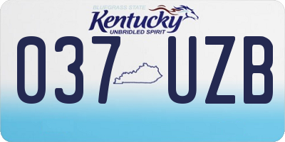 KY license plate 037UZB