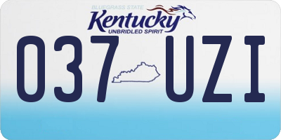 KY license plate 037UZI
