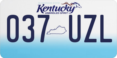 KY license plate 037UZL