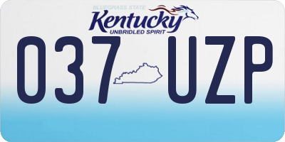 KY license plate 037UZP