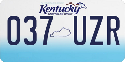 KY license plate 037UZR