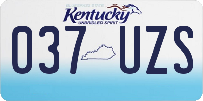 KY license plate 037UZS