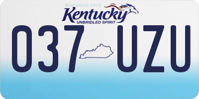 KY license plate 037UZU