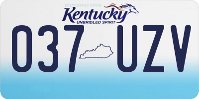 KY license plate 037UZV