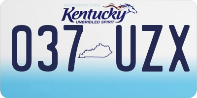 KY license plate 037UZX