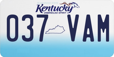 KY license plate 037VAM