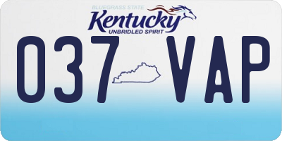 KY license plate 037VAP