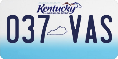 KY license plate 037VAS