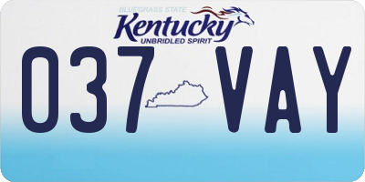 KY license plate 037VAY