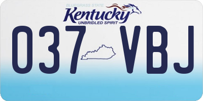 KY license plate 037VBJ
