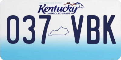 KY license plate 037VBK