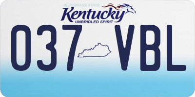 KY license plate 037VBL