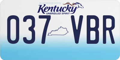 KY license plate 037VBR