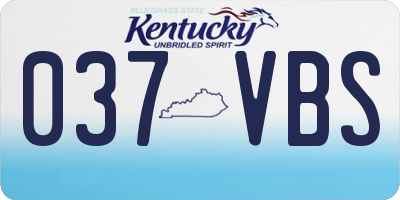 KY license plate 037VBS