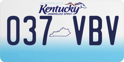 KY license plate 037VBV