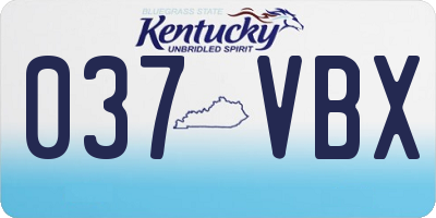 KY license plate 037VBX