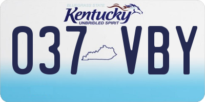 KY license plate 037VBY
