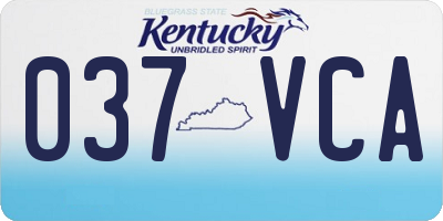 KY license plate 037VCA