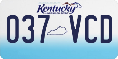 KY license plate 037VCD