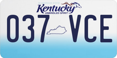 KY license plate 037VCE