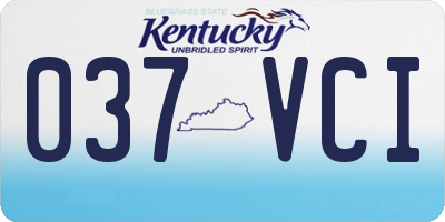 KY license plate 037VCI