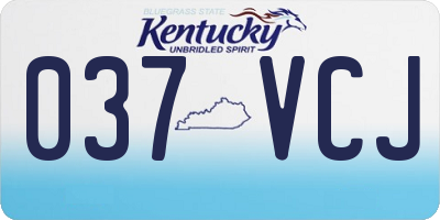 KY license plate 037VCJ