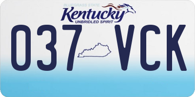 KY license plate 037VCK