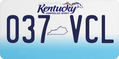 KY license plate 037VCL