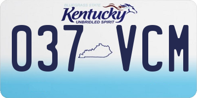 KY license plate 037VCM