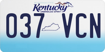 KY license plate 037VCN