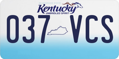 KY license plate 037VCS