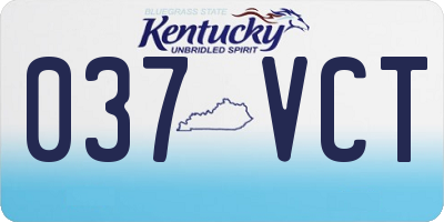 KY license plate 037VCT