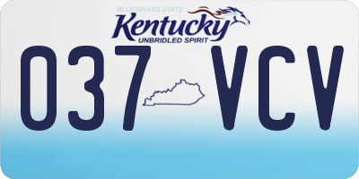 KY license plate 037VCV