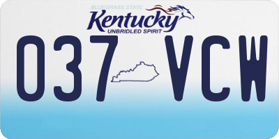KY license plate 037VCW